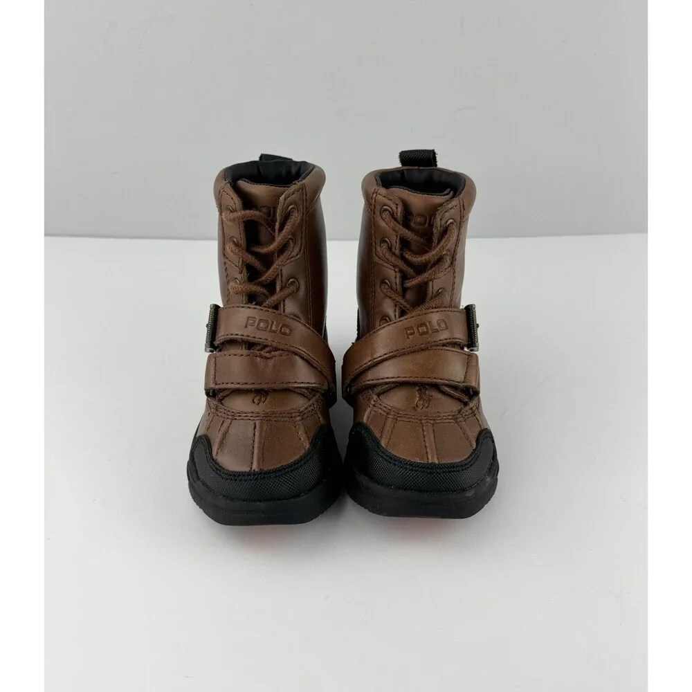 NEW Polo Ralph Lauren Shoes Brandy Holden Leather Hi Brown Boots TODDLER Sz 7 C